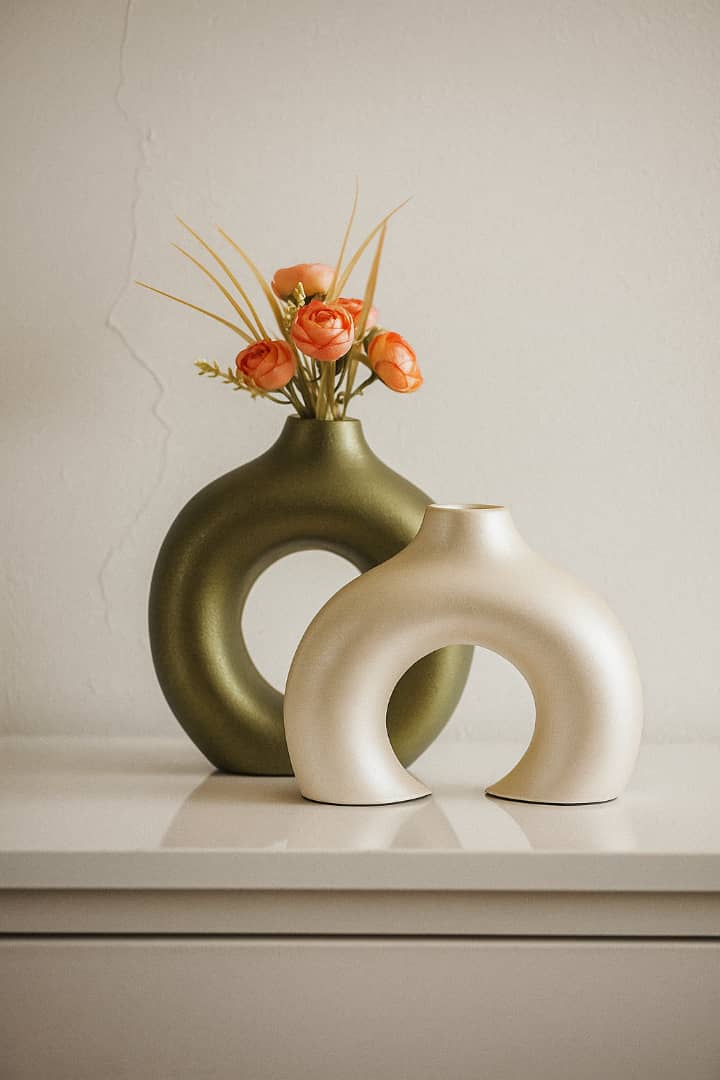 ست دکوری گلدان دوناتی و نیم دوناتی